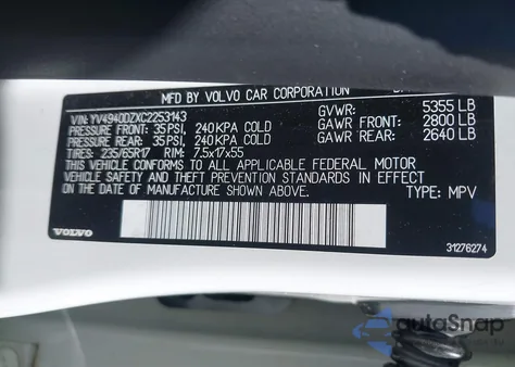2012 Volvo Xc60 3.2 Premier from USA, damaged, VIN YV4940DZXC2253143